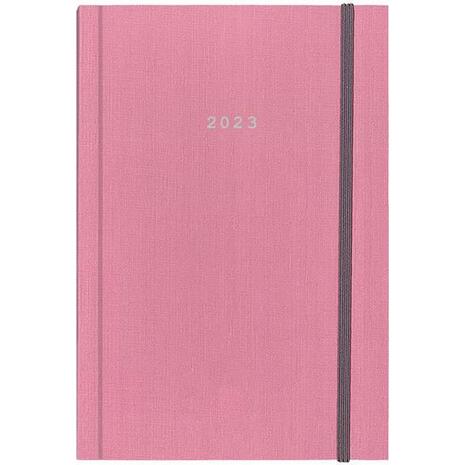 Ημερολόγιο Ημερήσιο NEXT Fabric δετό με λάστιχο 17x25cm 2023 ροζ